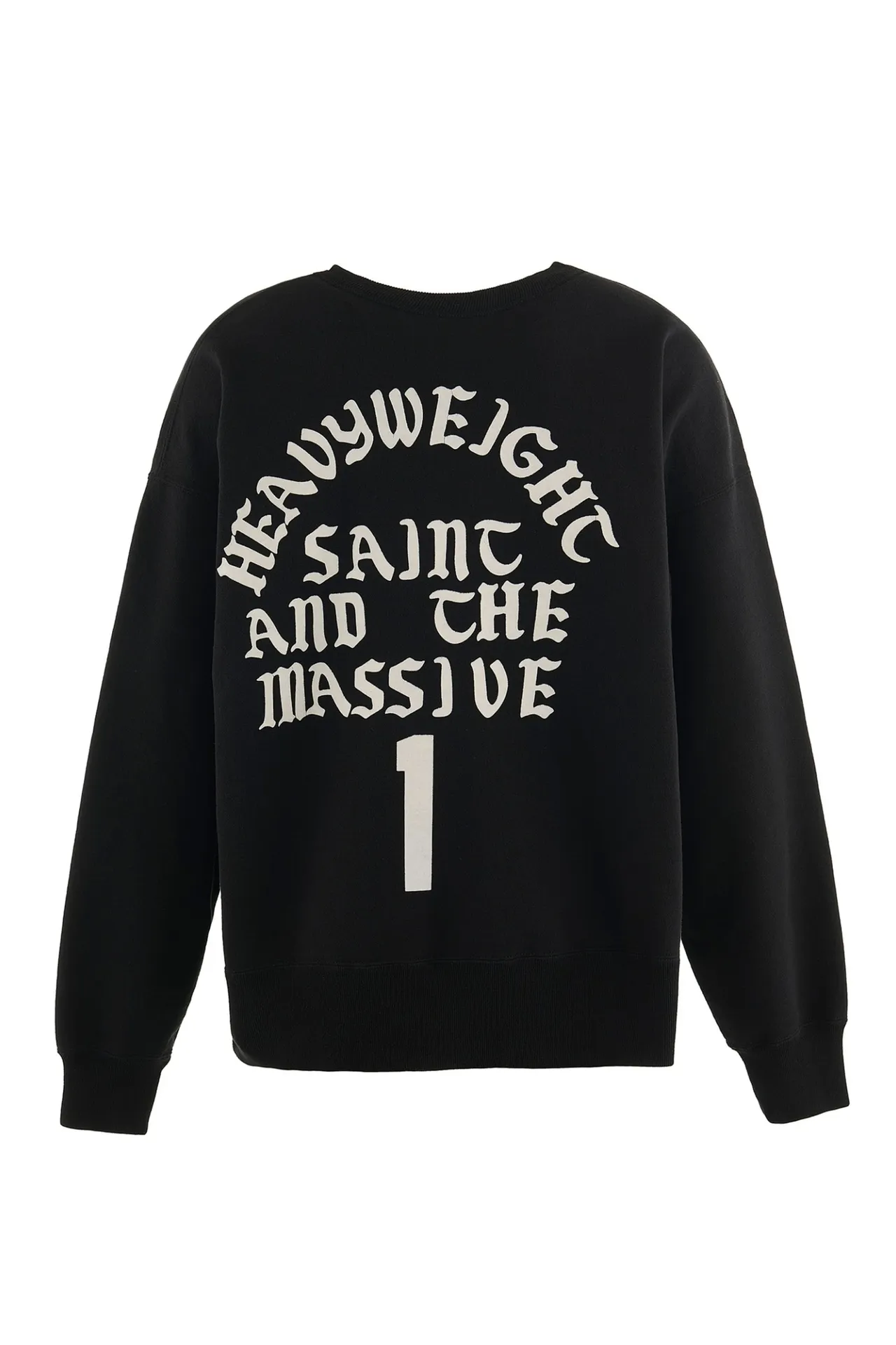 SAINT Mxxxxxx CREW SWT/IT'S SAINT/BLK Flocked SAINT sweatshirt Black S-XL ⚠️Note: This is flocking printing, not glue or crack paste. Don’t buy what you see in the picture. Short and loose fit. Both front and rear necklines are curved. Electrostatic flocking printing technology. Correct accessories. Fruit main mark/little angel anti-counterfeiting label.